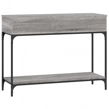 Măsuță consolă, gri sonoma, 100x34,5x75 cm, lemn prelucrat - Img 6