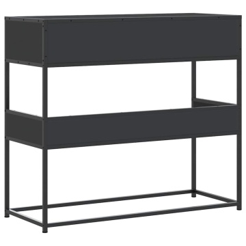 Măsuță consolă, negru, 90x35x80 cm, lemn prelucrat - Img 5