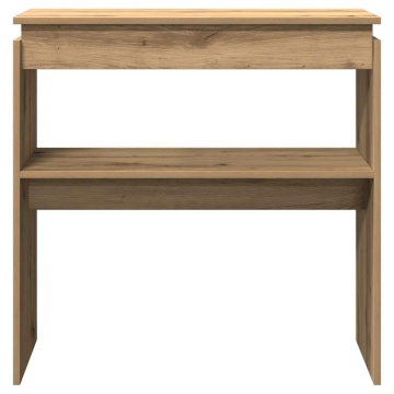 Măsuță consolă, stejar artizanal, 80x30x80 cm, lemn prelucrat - Img 4
