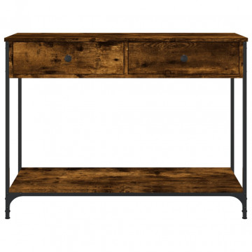 Măsuță consolă, stejar fumuriu, 100x34,5x75 cm, lemn prelucrat - Img 5