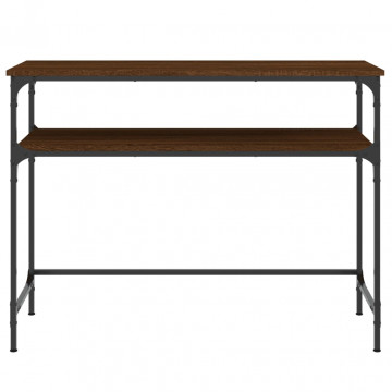 Măsuță consolă, stejar maro, 100x35,5x75 cm, lemn prelucrat - Img 4