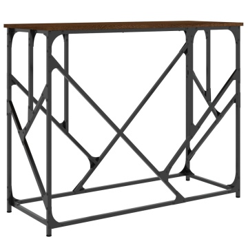 Măsuță consolă, stejar maro, 100x40x80 cm, lemn prelucrat - Img 2