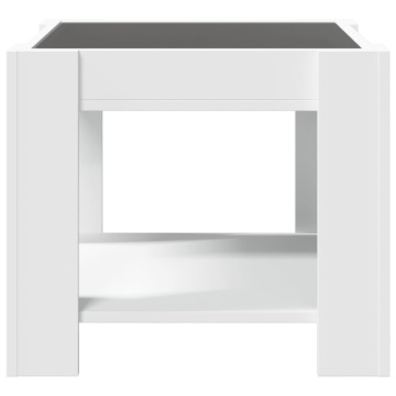 Măsuță de cafea cu LED, alb, 53x53x45 cm, lemn prelucrat - Img 6