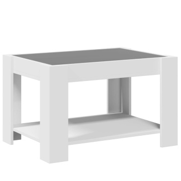 Măsuță de cafea cu LED, alb, 73x53x45 cm, lemn prelucrat - Img 7