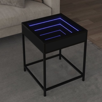Măsuță de cafea cu LED infinity, negru, 40x40x51 cm - Img 1