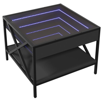 Măsuță de cafea cu LED infinity, negru, 50x50x38 cm - Img 3