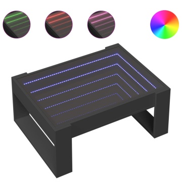 Măsuță de cafea cu LED infinity, negru, 70x53x30 cm - Img 2
