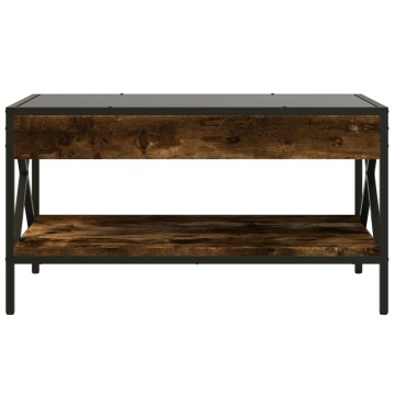 Măsuță de cafea cu LED infinity, stejar fumuriu, 70x50x38 cm - Img 5