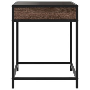 Măsuță de cafea cu LED infinity, stejar maro, 40x40x51 cm - Img 6