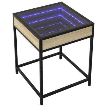 Măsuță de cafea cu LED infinity, stejar sonoma, 40x40x51 cm - Img 3