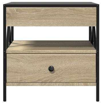Măsuță de cafea cu LED infinity, stejar sonoma, 50x50x51 cm - Img 5