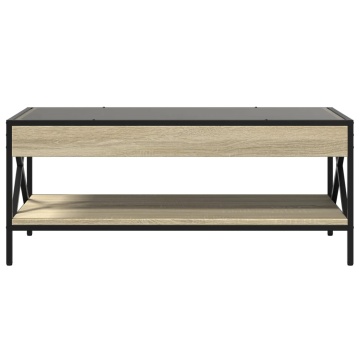 Măsuță de cafea cu LED infinity, stejar sonoma, 90x50x38 cm - Img 5