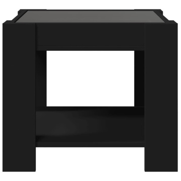 Măsuță de cafea cu LED, negru, 53x53x45 cm, lemn prelucrat - Img 5