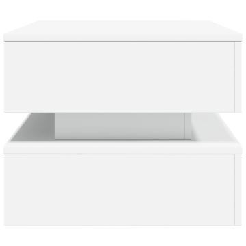 Măsuță de cafea cu lumini LED, alb, 90x50x40 cm - Img 7