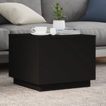 Măsuță de cafea cu lumini LED, negru, 50x50x40 cm - Img 1