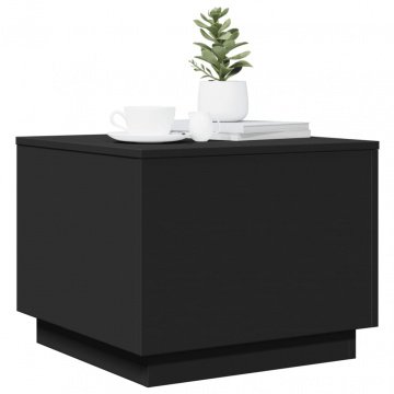 Măsuță de cafea cu lumini LED, negru, 50x50x40 cm - Img 5