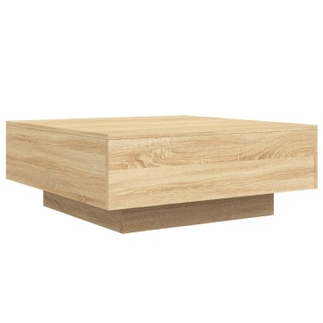 Măsuță de cafea cu lumini LED, stejar sonoma, 80x80x31 cm - Img 3