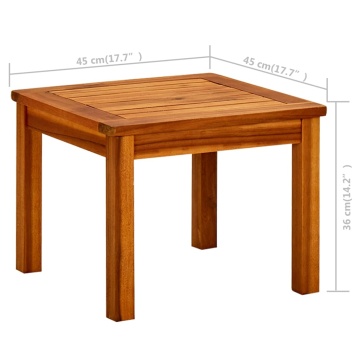 Măsuță de cafea de grădină, 45x45x36 cm, lemn masiv acacia - Img 6