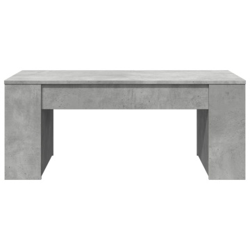Măsuță de cafea, gri beton, 102x55x42 cm, lemn prelucrat - Img 4