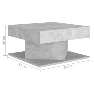 Măsuță de cafea, gri beton, 57x57x30 cm, PAL - Img 5