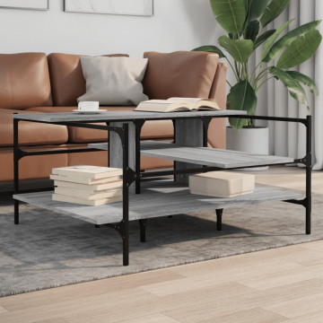 Măsuță de cafea gri sonoma 100x100x48,5 cm lemn prelucrat - Img 1