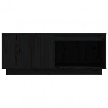 Măsuță de cafea, negru, 100x101x40,5 cm, lemn masiv de pin - Img 8