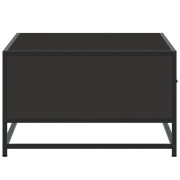 Măsuță de cafea, negru, 90x57x35 cm, lemn prelucrat și metal - Img 5