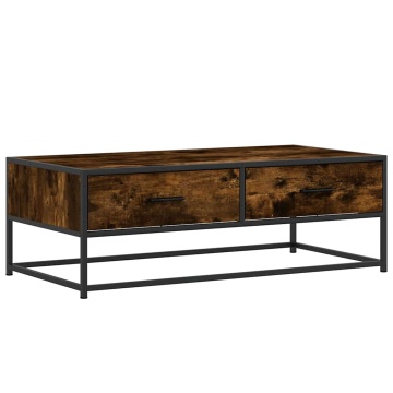 Măsuță de cafea stejar fumuriu 100x50x35cm lemn prelucrat/metal - Img 2