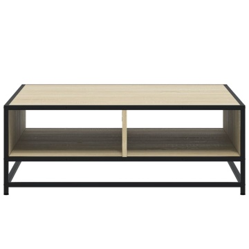 Măsuță de cafea stejar sonoma 80x80x30 cm lemn prelucrat/metal - Img 8