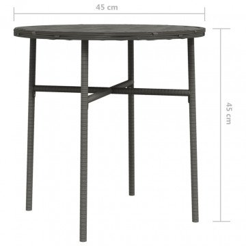 Măsuță de ceai, gri, 45 cm, poliratan - Img 5