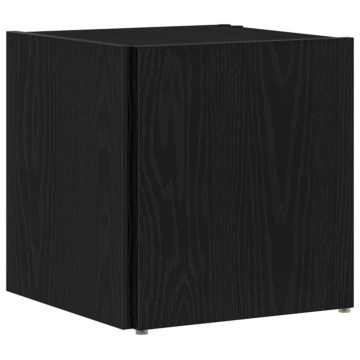 Măsuță Side Negru Stejar 33x33x34,5 cm Lemn stratificat - Img 4