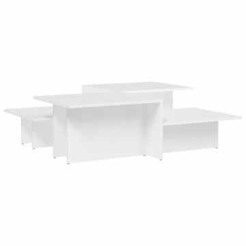 Măsuțe de cafea, 2 buc., alb, lemn prelucrat - Img 2