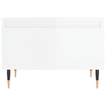 Mese de cafea 2 buc. alb extralucios 50x46x35 cm lemn compozit - Img 5