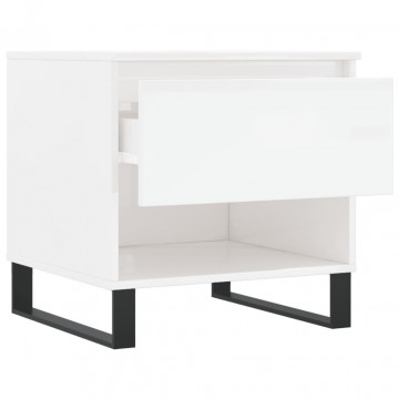 Mese de cafea 2 buc. alb extralucios 50x46x50 cm lemn compozit - Img 6