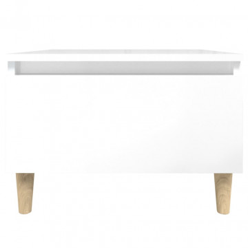 Mese laterale 2 buc. alb extralucios 50x46x35 cm lemn compozit - Img 7