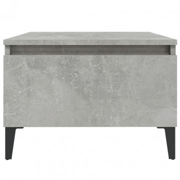 Mese laterale, 2 buc., gri beton, 50x46x35 cm, lemn compozit - Img 6