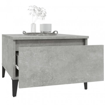 Mese laterale, 2 buc., gri beton, 50x46x35 cm, lemn compozit - Img 8