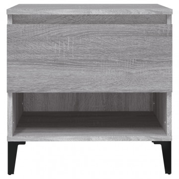 Mese laterale, 2 buc., gri sonoma, 50x46x50 cm, lemn compozit - Img 6