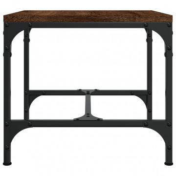 Mese laterale, 2 buc. stejar maro 40x40x35 cm lemn prelucrat - Img 6
