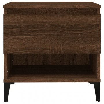 Mese laterale 2 buc. stejar maro 50x46x50 cm lemn compozit - Img 6