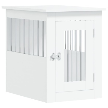 Mobilier tip ladă pentru câini, alb, 45x62x59 cm lemn prelucrat - Img 2