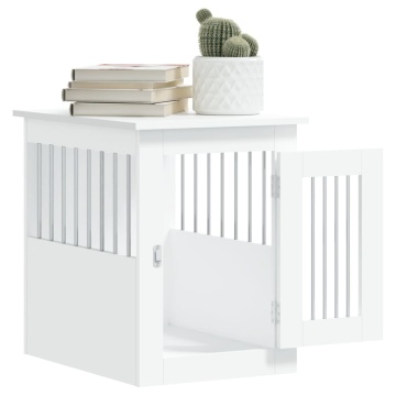 Mobilier tip ladă pentru câini, alb, 45x62x59 cm lemn prelucrat - Img 8