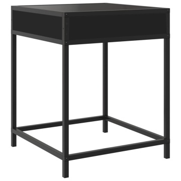 Noptieră cu LED infinity, negru, 40x40x51 cm - Img 7