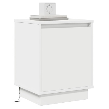 Noptieră cu lumini LED Alb 39x34,5x50 cm - Img 3