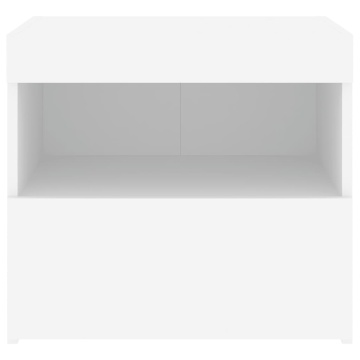 Noptieră cu lumini LED, alb, 50x40x45 cm - Img 7