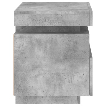 Noptieră cu lumini LED, gri beton, 40x39x48,5 cm - Img 7