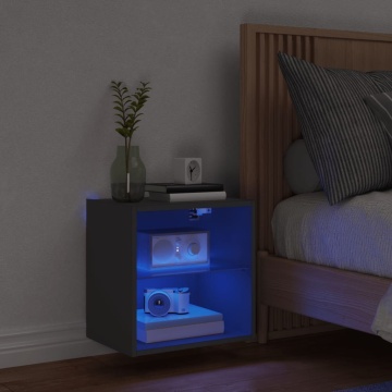 Noptieră cu lumini LED montată pe perete, negru - Img 3