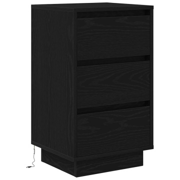 Noptiera cu lumini LED Negru 38x34x65 cm - Img 3