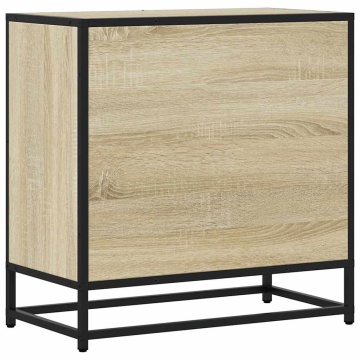 Noptiera din stejar Sonoma 60x31x60 cm lemn prelucrat si metal - Img 6