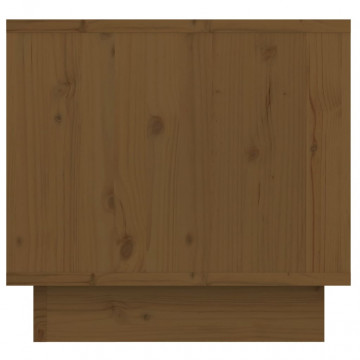 Noptieră, maro miere, 35x34x32 cm, lemn masiv de pin - Img 5